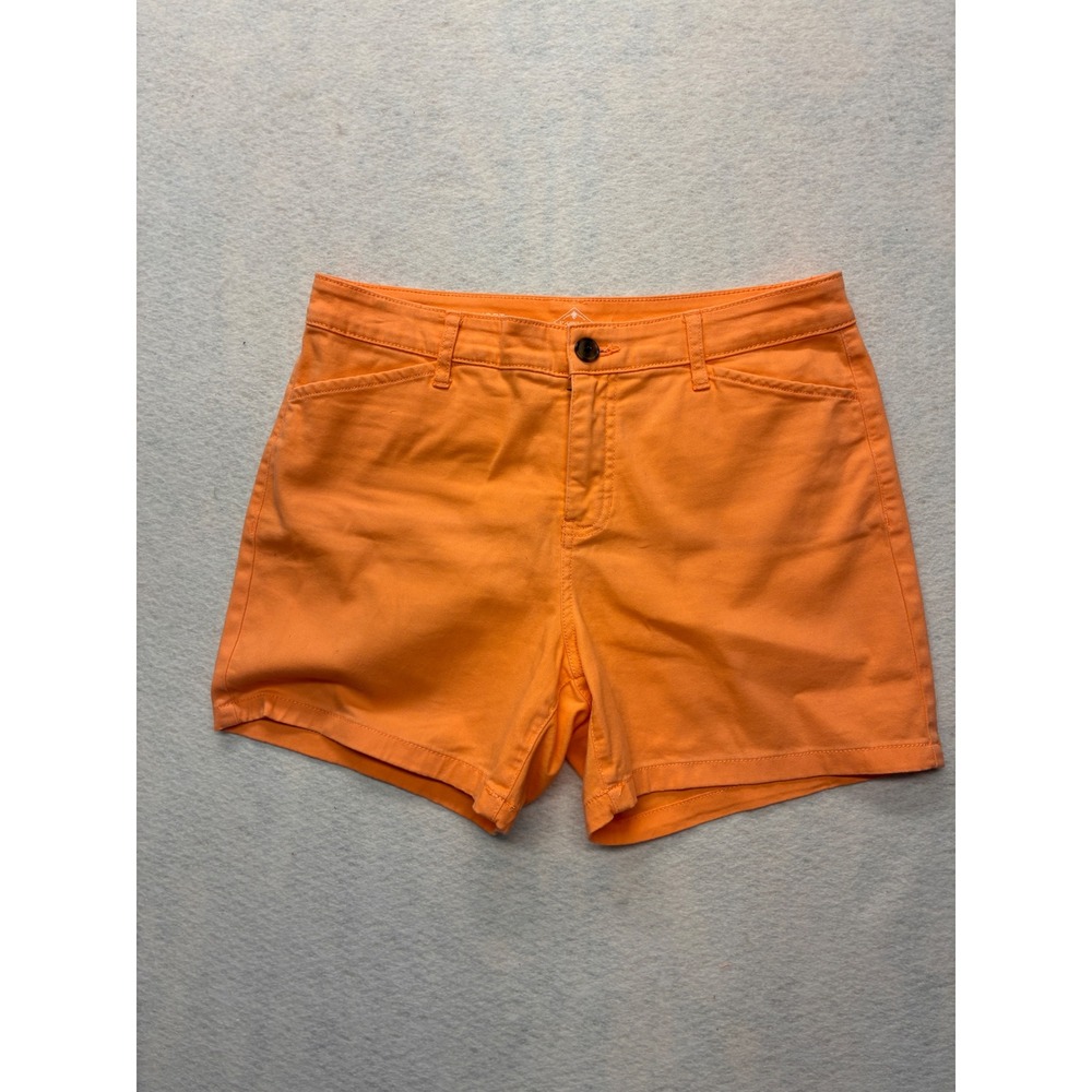 St John's Bay Casual Chino Shorts Coastal Bright Preppy 5" Inseam 8 Orange